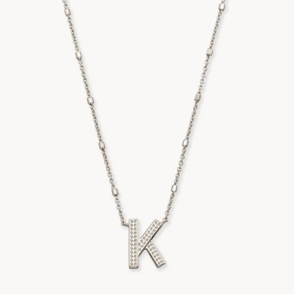 Kendra Scott Letter K Pendant Necklace in Silver - Picture 1 of 5